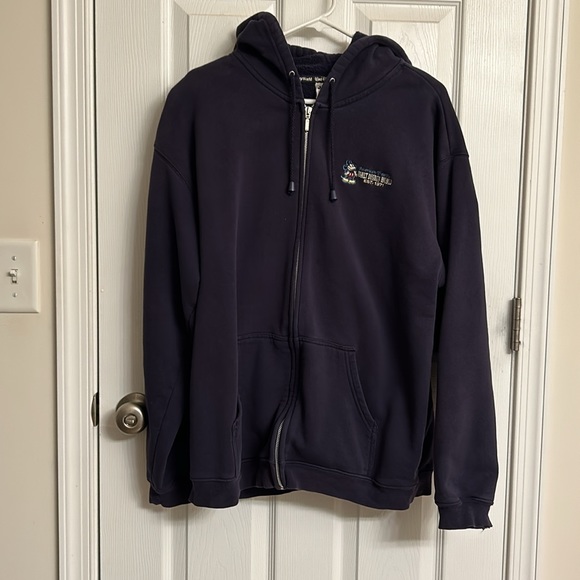 Disney Other - Vintage Navy Blue Disney Walt Disney World Full-Zip Hoodie Cotton-blend Large